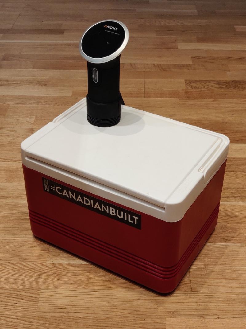DIY insulated sous-vide container from a cooler · Geoff Ruddock