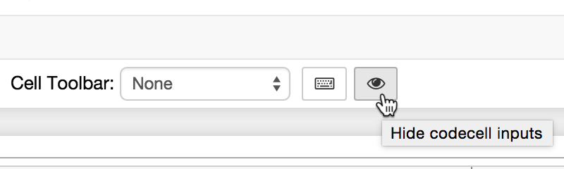 Clicking a single button hides all input cells in your notebook.